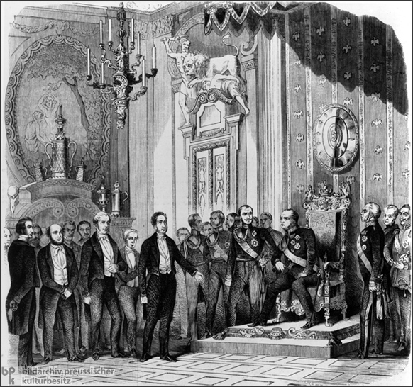 The Crown of a German Kaiser is presented to Frederick William IV (1849)